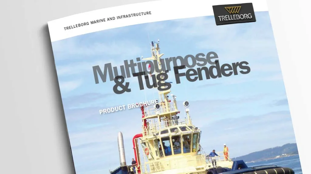 Multipurpose tug fenders brochure cover page