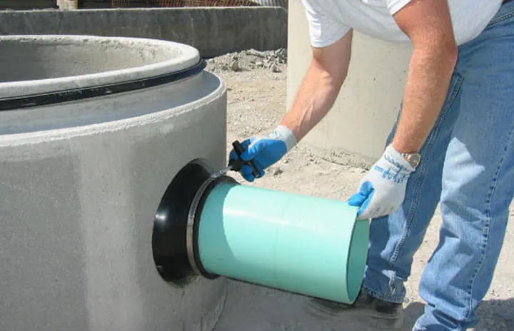 Juntas para conexiones: tubería a pozo de hormigón