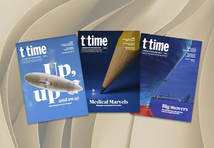 Covers of three T-Time magazines