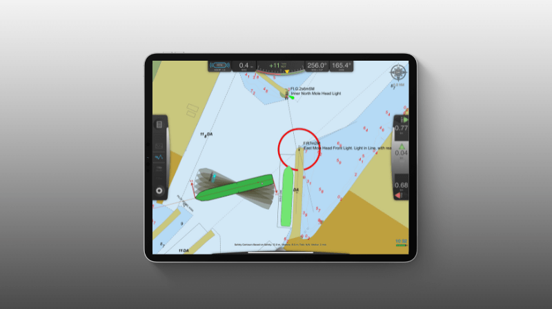 SafeCaptain navigation software on iPad