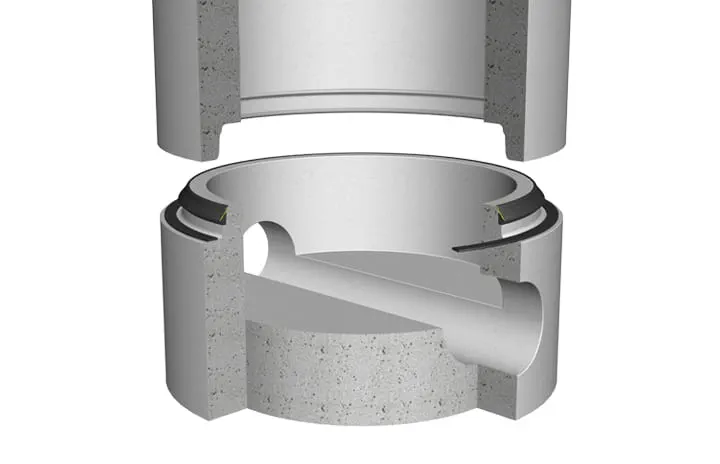 3D Cross section of Trelleborg 172 Load distributor in a manhole