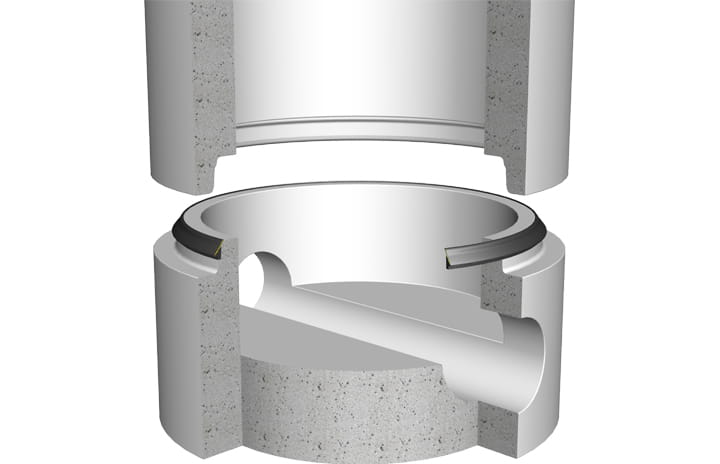 3D Cross section of Trelleborg 116 in a manhole